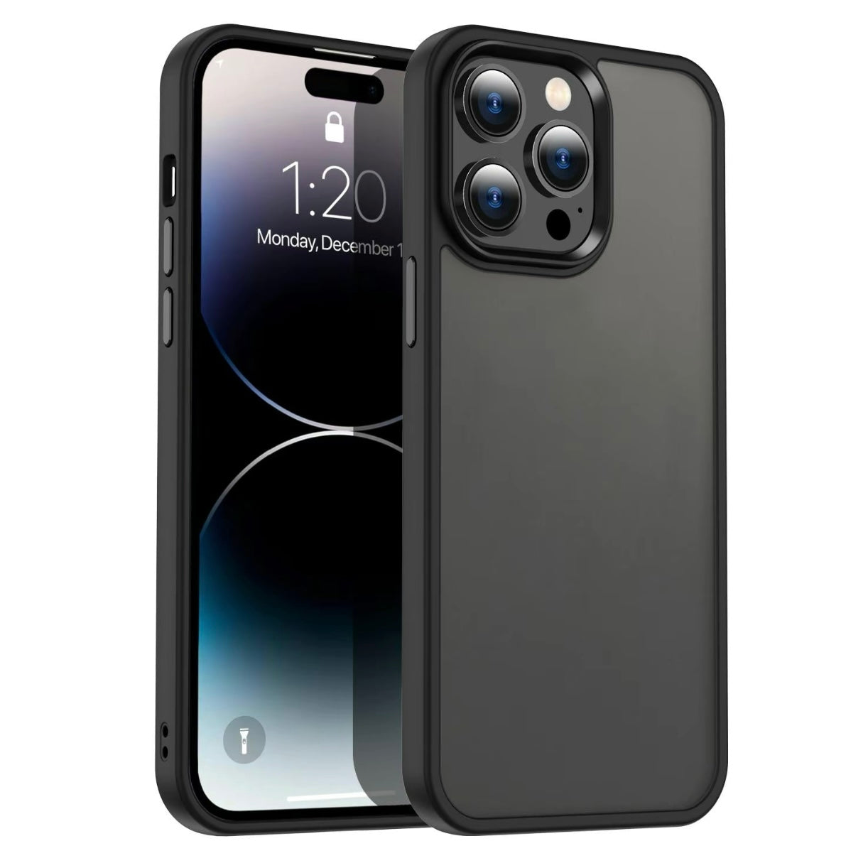 Frosted Anti Slip Solid TPU Matte Case - Black