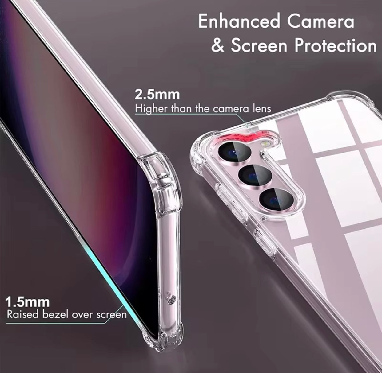 Samsung Rased Edge Clear Silicone Thin Cover Case