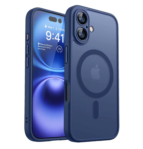 Magsafe Magnetic Luxury Armor Shockproof iPhone Case - Navy