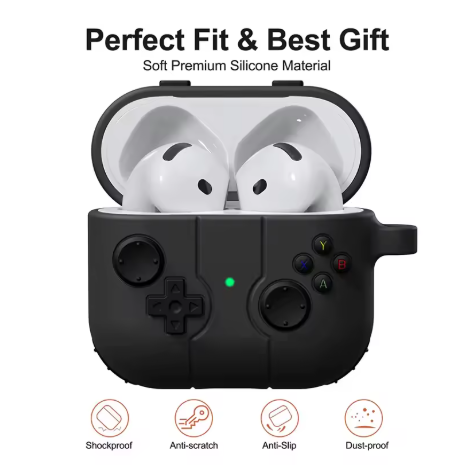 Airpods Pro 2nd / 1st Generation Cute 3D Gamepad Silicone Cover - White