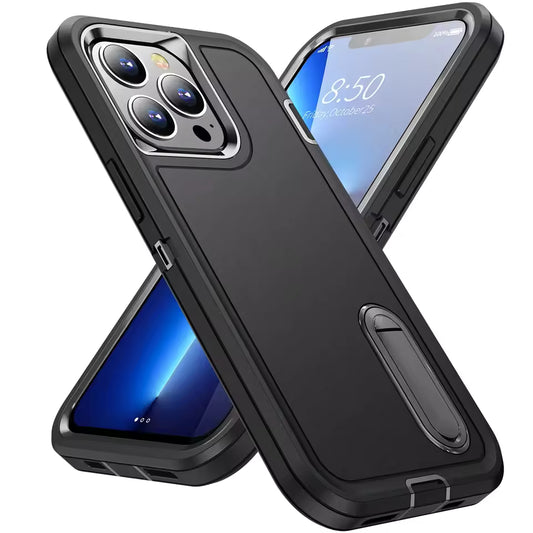 iPhone Heavy Duty Shock Absorption Full Body Case - Black