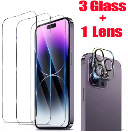 9H Protective Tempered Glass For iPhone & Pro Camera Lens
