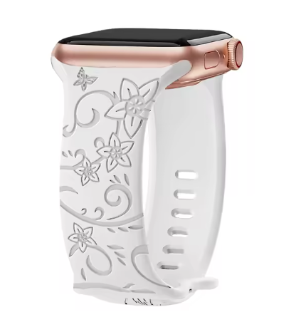Engraved Band For Apple Watch Strap - White
