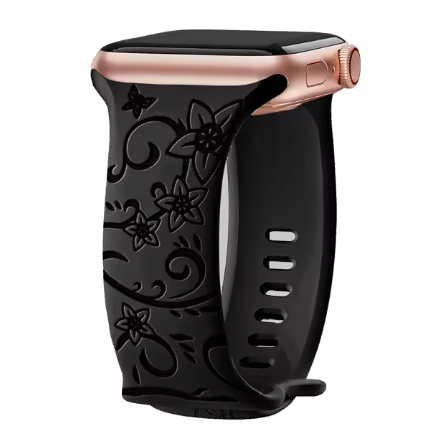 Engraved Band For Apple Watch Strap - Black