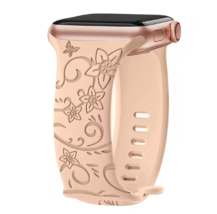 Engraved Band For Apple Watch Strap - Beige